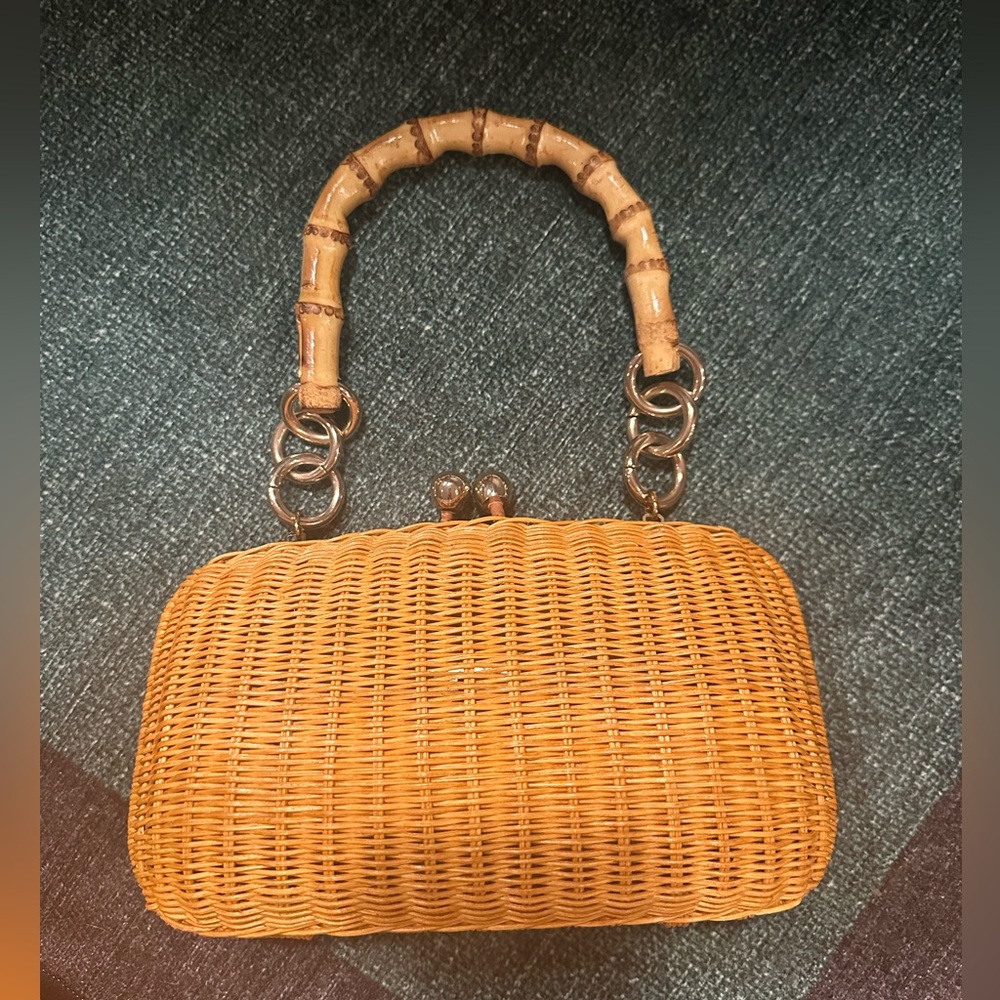 Serpui Rose Wicker Bag - Picture 6 of 9